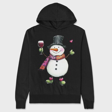 Snowman Festive Drink, Hanorac Oversize Barbati (Unisex)