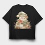 Snowman Flower Bell, Tricou Oversize Barbati (Unisex)