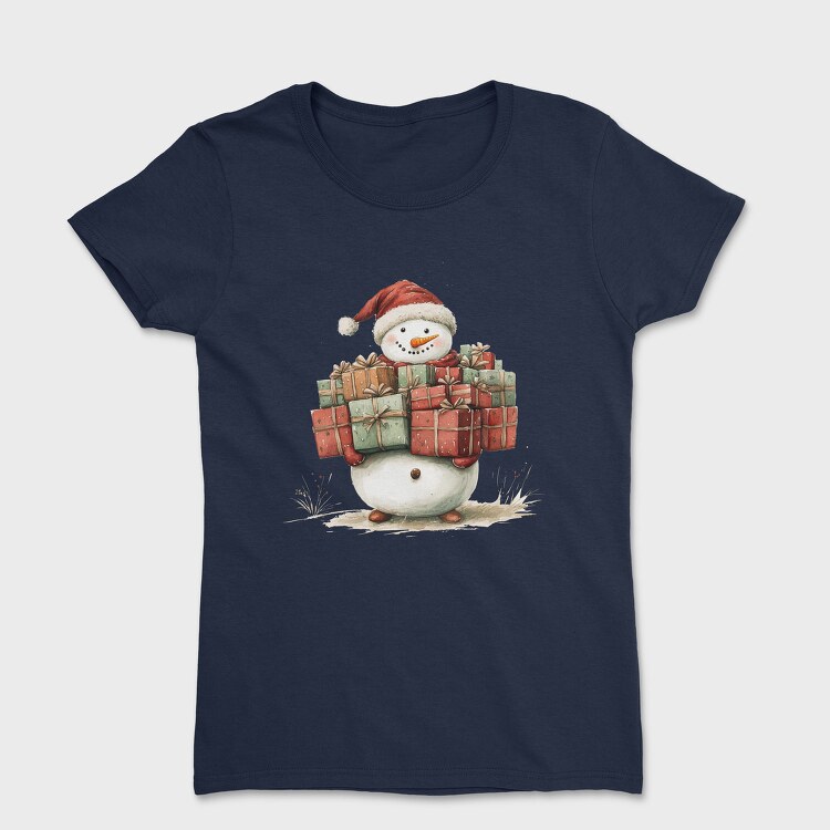 Snowman Gifts Heap, Tricou Femei