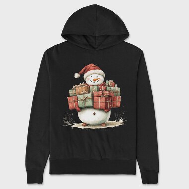 Snowman Gifts Heap, Hanorac Oversize Barbati (Unisex)