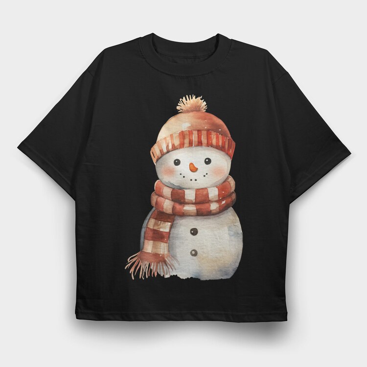 Snowman Happy Cuddle, Tricou Oversize Barbati (Unisex)