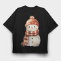Snowman Happy Cuddle, Tricou Oversize Barbati (Unisex)