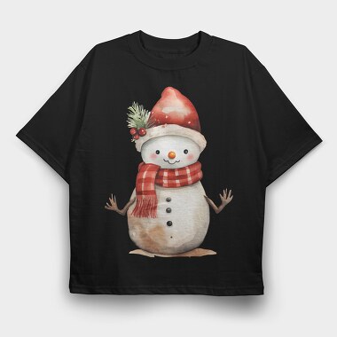 Snowman Hat Ornament, Tricou Oversize Barbati (Unisex)