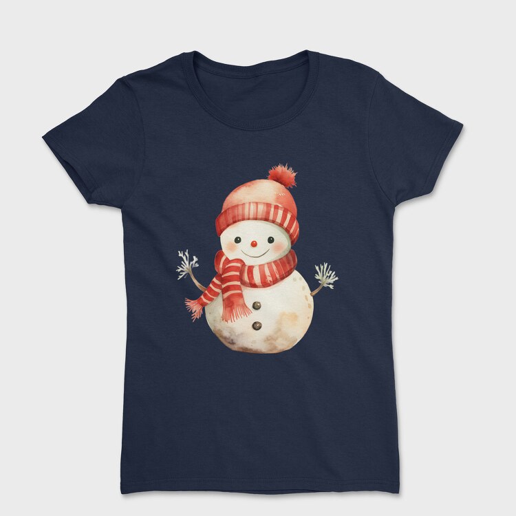 Snowman Hat Scarf, Tricou Femei