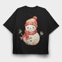 Snowman Hat Scarf, Tricou Oversize Barbati (Unisex)