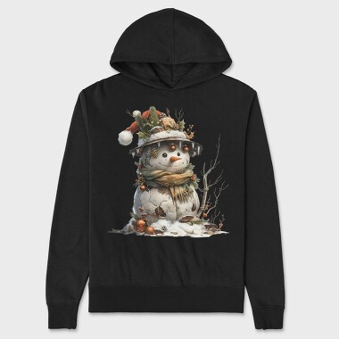 Snowman Hat Snow Garden, Hanorac Oversize Barbati (Unisex)