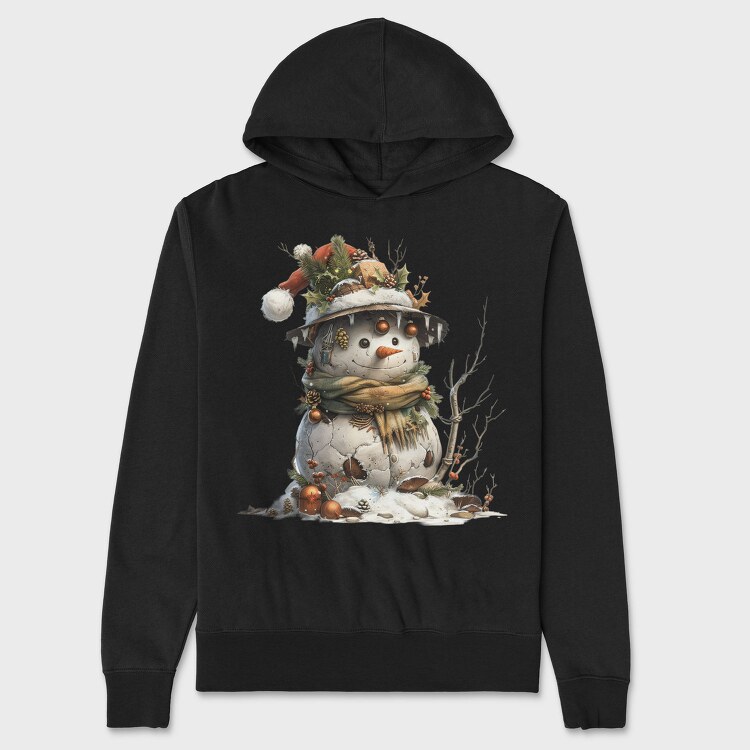 Snowman Hat Snow Garden, Hanorac Oversize Barbati (Unisex)