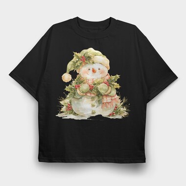 Snowman Holly Berry, Tricou Oversize Barbati (Unisex)