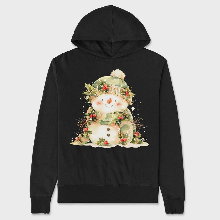Snowman Holly Garland, Hanorac Oversize Barbati (Unisex)