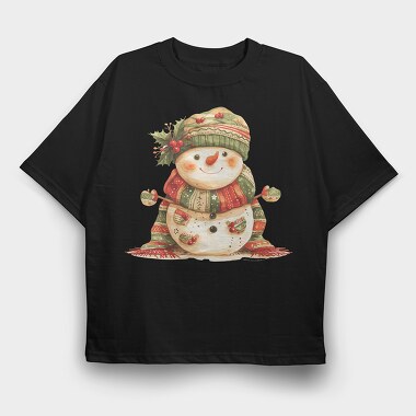 Snowman Holly Hat, Tricou Oversize Barbati (Unisex)