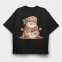 Snowman Holly Hat, Tricou Oversize Barbati (Unisex)