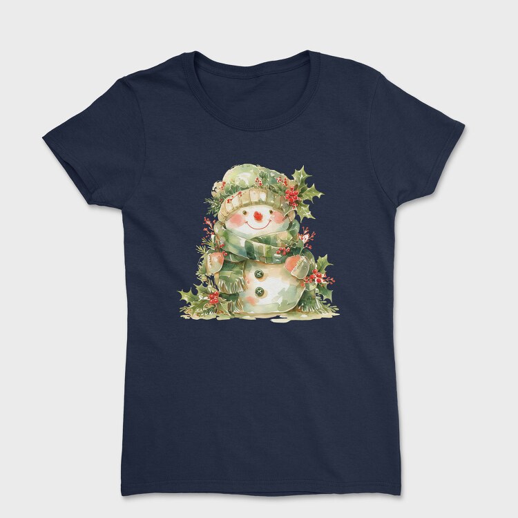 Snowman Holly Wreath, Tricou Femei