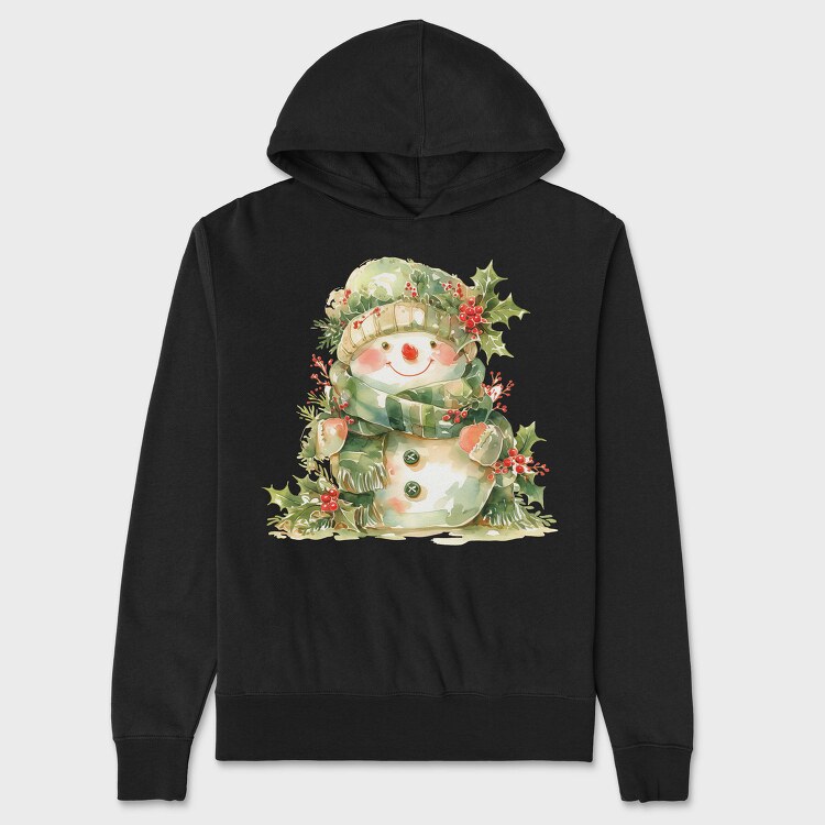 Snowman Holly Wreath, Hanorac Oversize Barbati (Unisex)