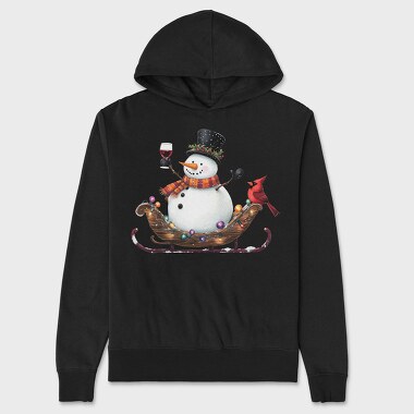 Snowman Sleigh Ride, Hanorac Oversize Barbati (Unisex)
