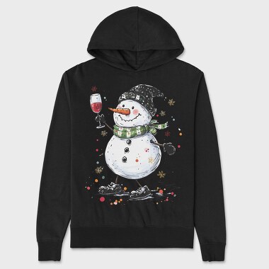 Snowman Toast Wine, Hanorac Oversize Barbati (Unisex)