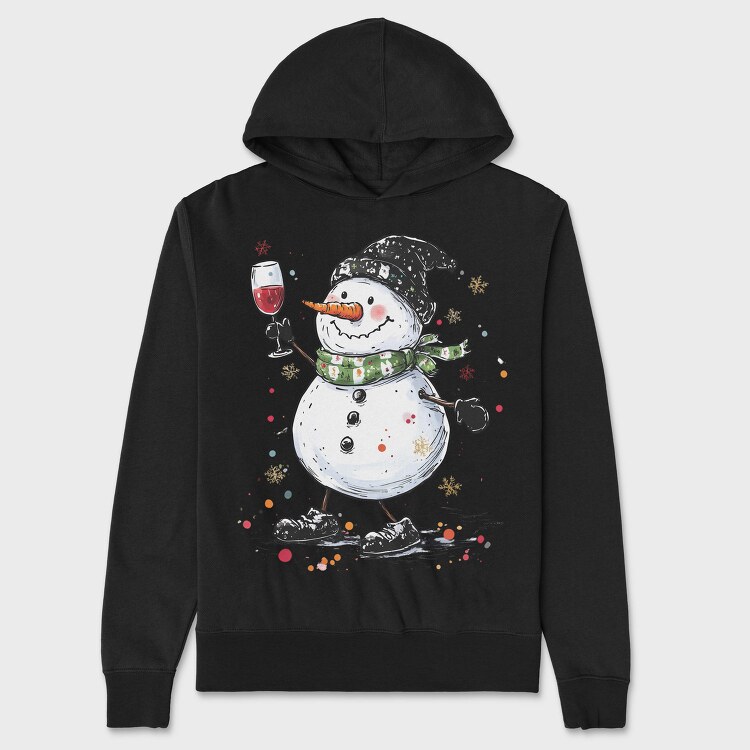 Snowman Toast Wine, Hanorac Oversize Barbati (Unisex)