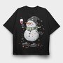 Snowman Toast Wine, Tricou Oversize Barbati (Unisex)