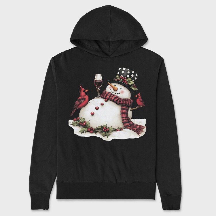 Snowman Wine Cardinals, Hanorac Oversize Barbati (Unisex)