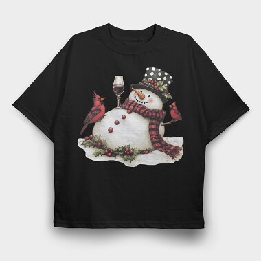 Snowman Wine Cardinals, Tricou Oversize Barbati (Unisex)