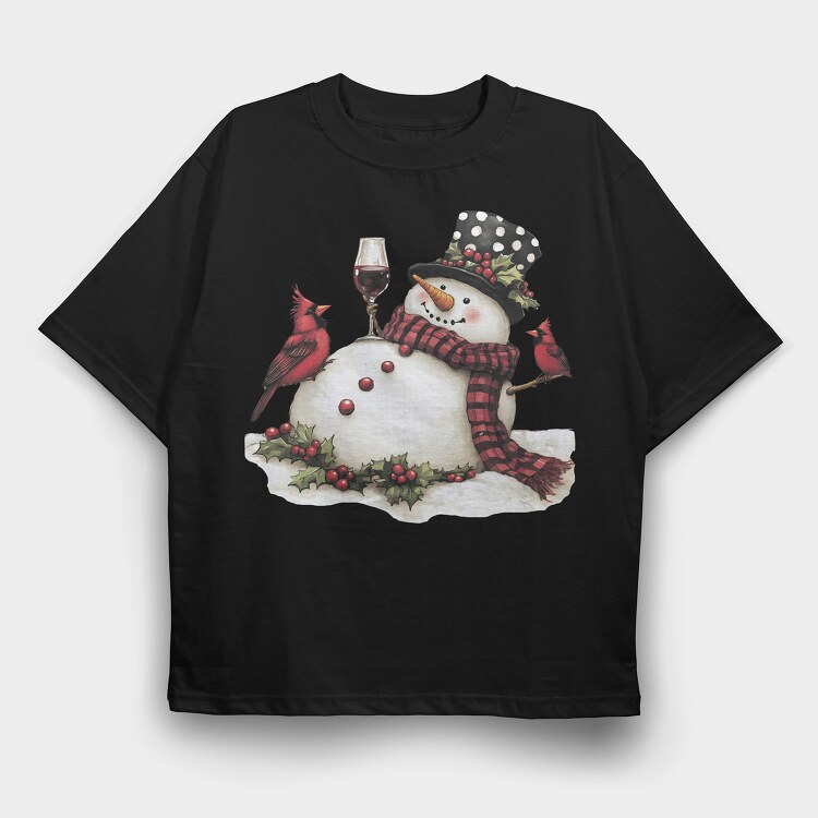 Snowman Wine Cardinals, Tricou Oversize Barbati (Unisex)