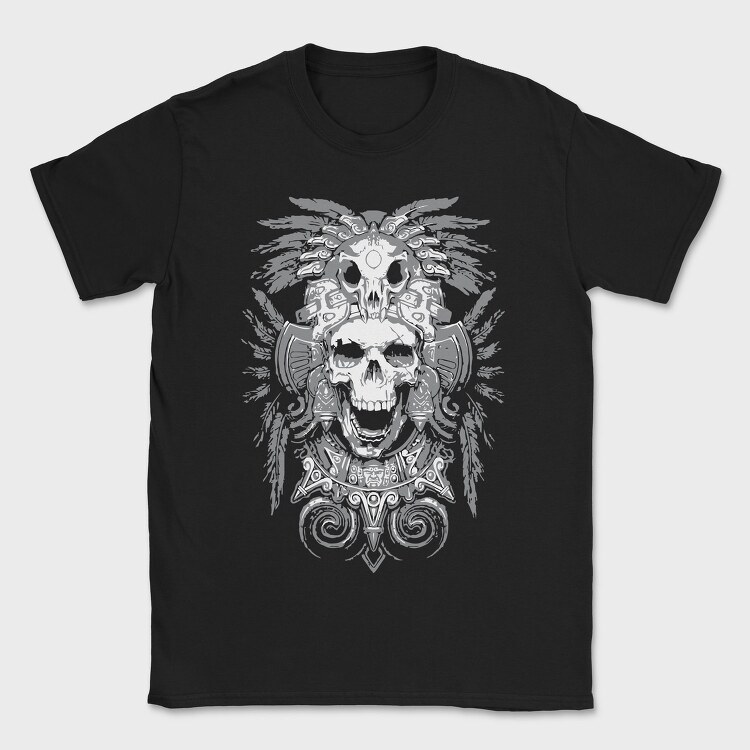 Warrior Skull Feathers, Tricou Barbati (Unisex)
