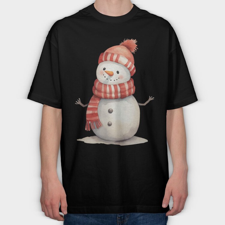 Snowman Ear Flaps, Tricou Oversize Barbati (Unisex)