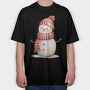 Snowman Ear Flaps, Tricou Oversize Barbati (Unisex)
