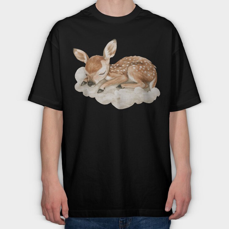 Sleepy Fawn Cloud, Tricou Oversize Barbati (Unisex)