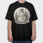 Snowman Christmas Circle, Tricou Oversize Barbati (Unisex)