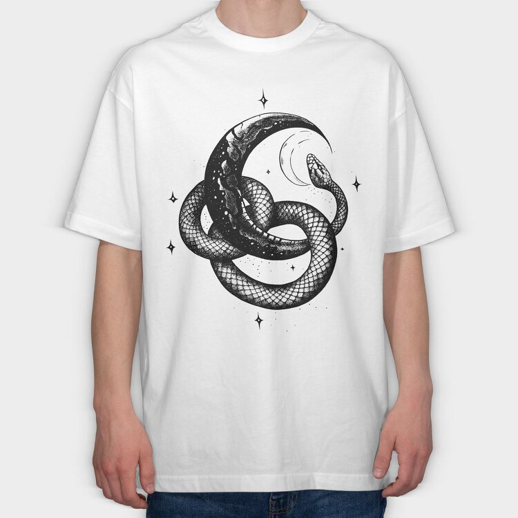 Snake Moon Stars, Tricou Oversize Barbati (Unisex)