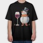 Snowman Christmas Drink, Tricou Oversize Barbati (Unisex)