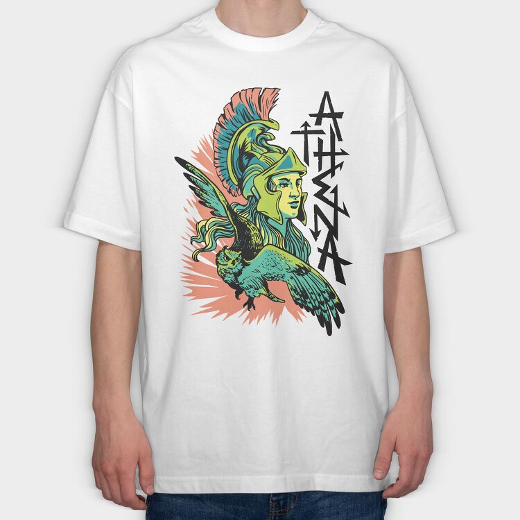 Mythology Athena, Tricou Oversize Barbati (Unisex)