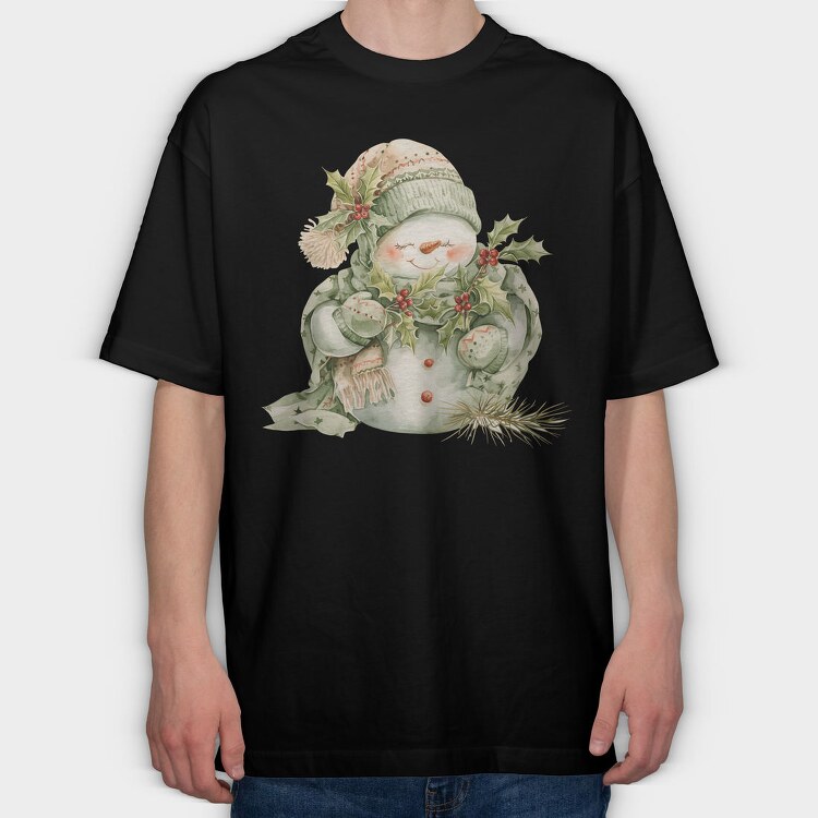 Snowman Friend, Tricou Oversize Barbati (Unisex)