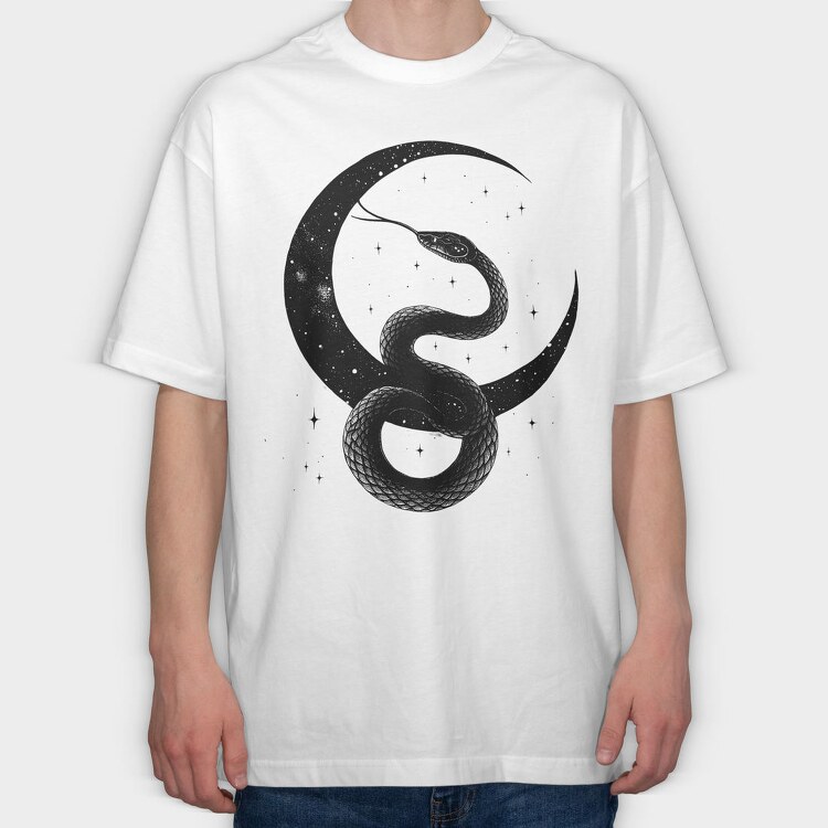 Snake Stars Night, Tricou Oversize Barbati (Unisex)