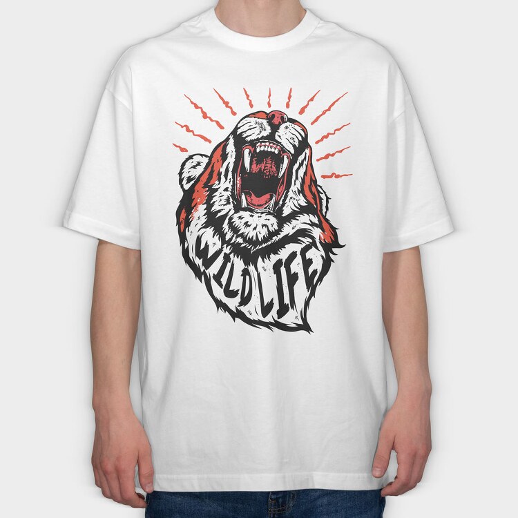 Wildlife Roar, Tricou Oversize Barbati (Unisex)