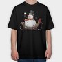 Snowman Sleigh Ride, Tricou Oversize Barbati (Unisex)