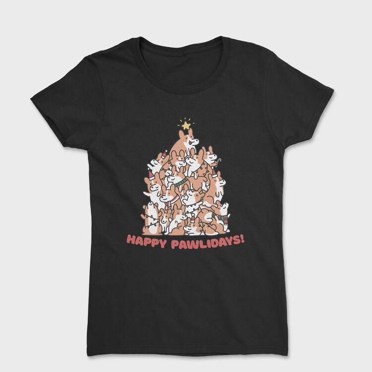 Corgi Dog Christmas Tree Corgies, Tricou Femei