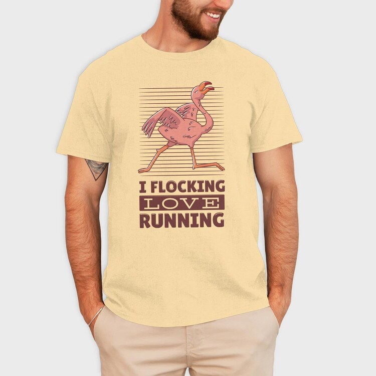 Flamingo Running, Tricou Barbati (Unisex)
