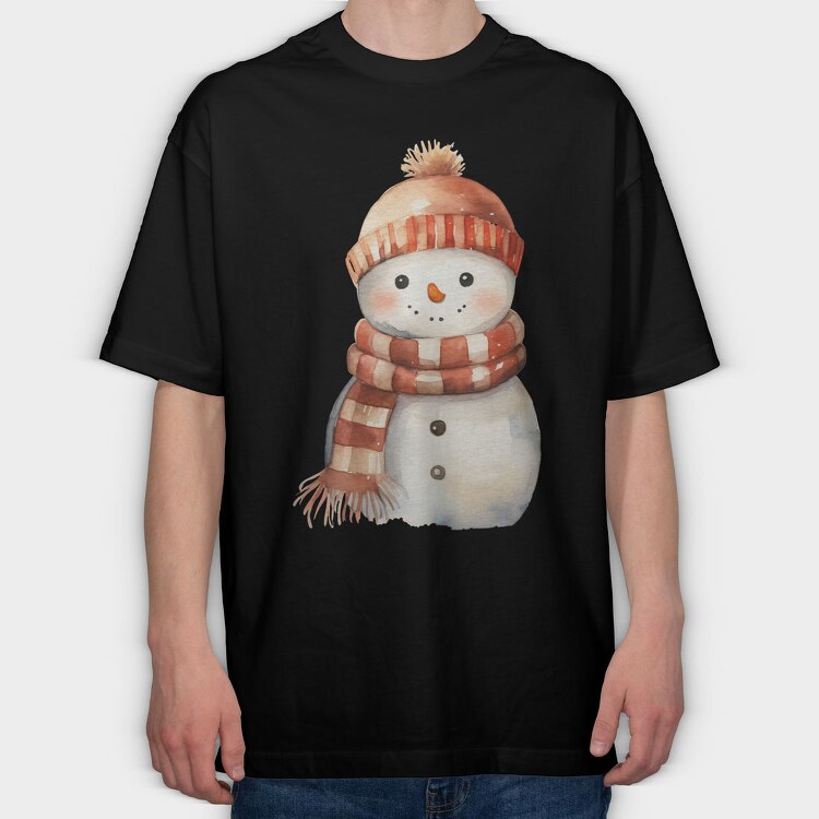 Snowman Happy Cuddle, Tricou Oversize Barbati (Unisex)