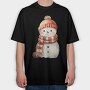 Snowman Happy Cuddle, Tricou Oversize Barbati (Unisex)