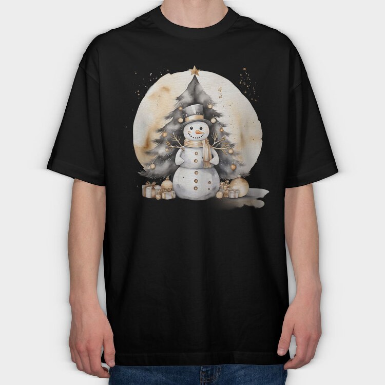 Snowman Circle 100760329, Tricou Oversize Barbati (Unisex)