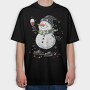 Snowman Toast Wine, Tricou Oversize Barbati (Unisex)