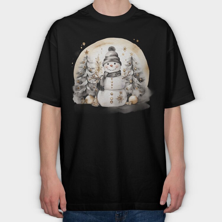 Snowman Circle, Tricou Oversize Barbati (Unisex)