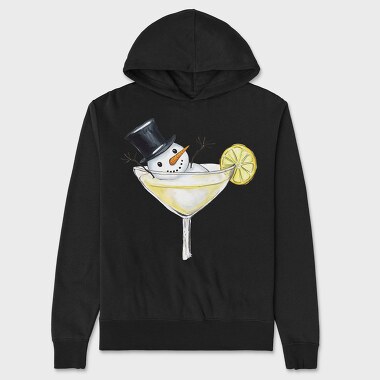 Snowman Wine Glass, Hanorac Oversize Barbati (Unisex)