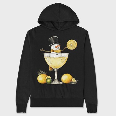 Snowman Winter Drink, Hanorac Oversize Barbati (Unisex)