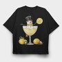 Snowman Winter Drink, Tricou Oversize Barbati (Unisex)