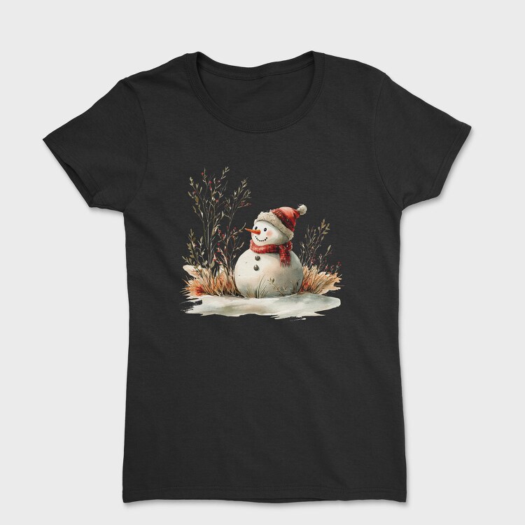 Snowman Winter Hat, Tricou Femei
