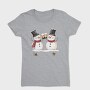 Snowmen Toasting Wine, Tricou Femei