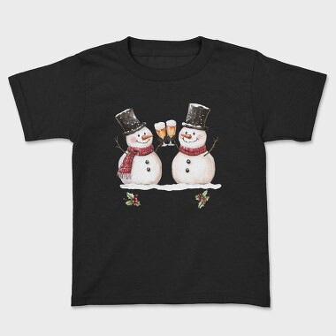 Snowmen Toasting Wine, Tricou Copii