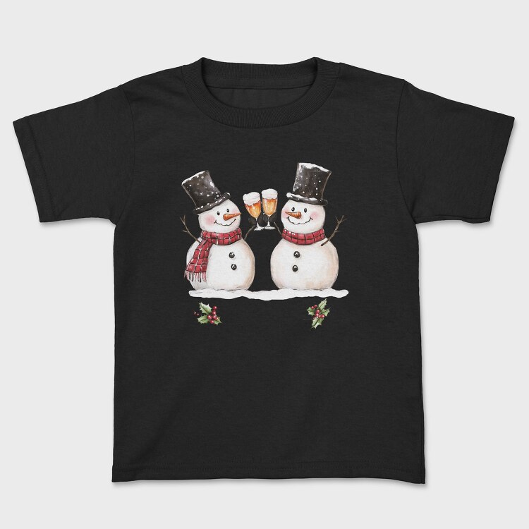 Snowmen Toasting Wine, Tricou Copii